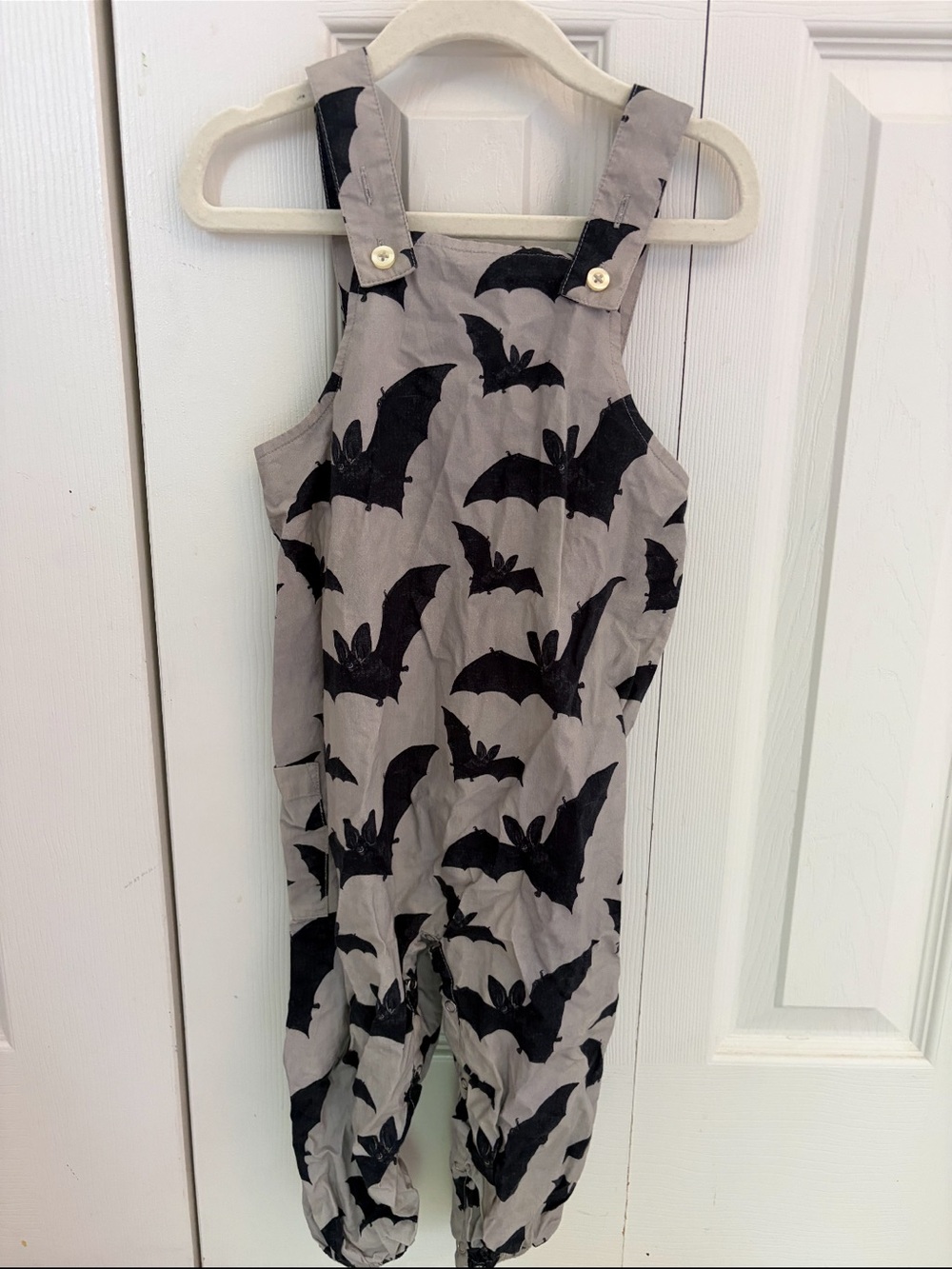 kate quinn Grey Overalls with Black Bat Print